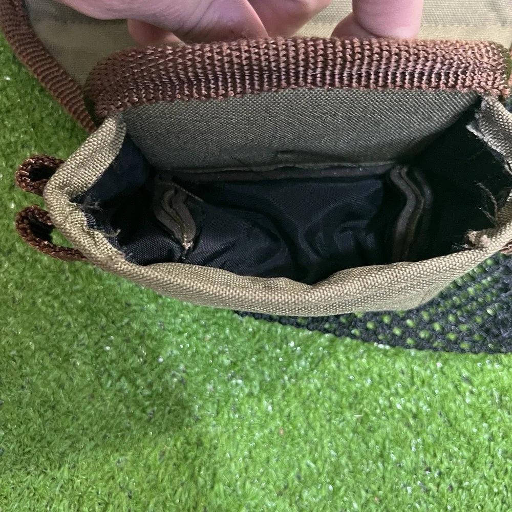 Vintage Canvas‎ Ammo Pouch Clip On Mesh Game Hunting Skeet  Outdoor Metal Clasp